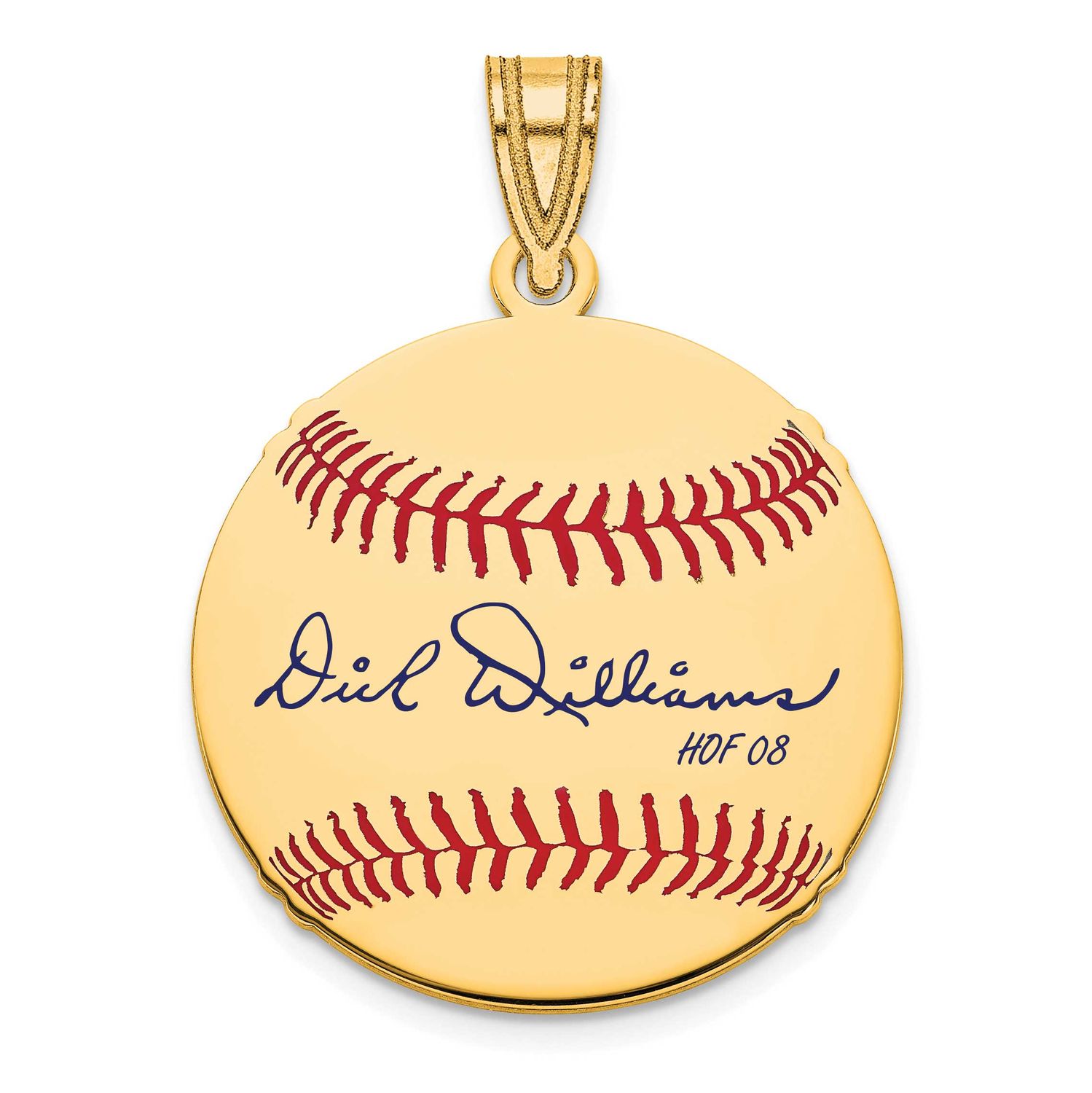 Dick Williams Hall of Fame Signature Small Epoxy Baseball Pendant 14k Gold 4YHF11DW08, UPC: