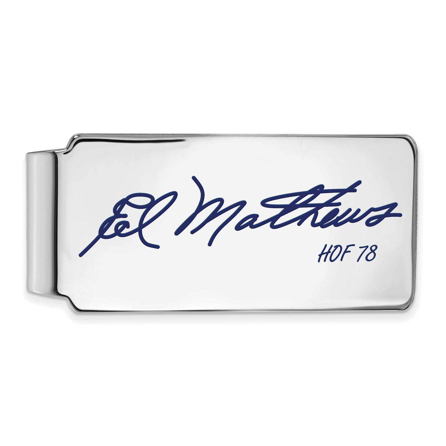 Eddie Mathews Hall of Fame Signature Epoxy Money Clip Sterling Silver SSHF04EM78, UPC: