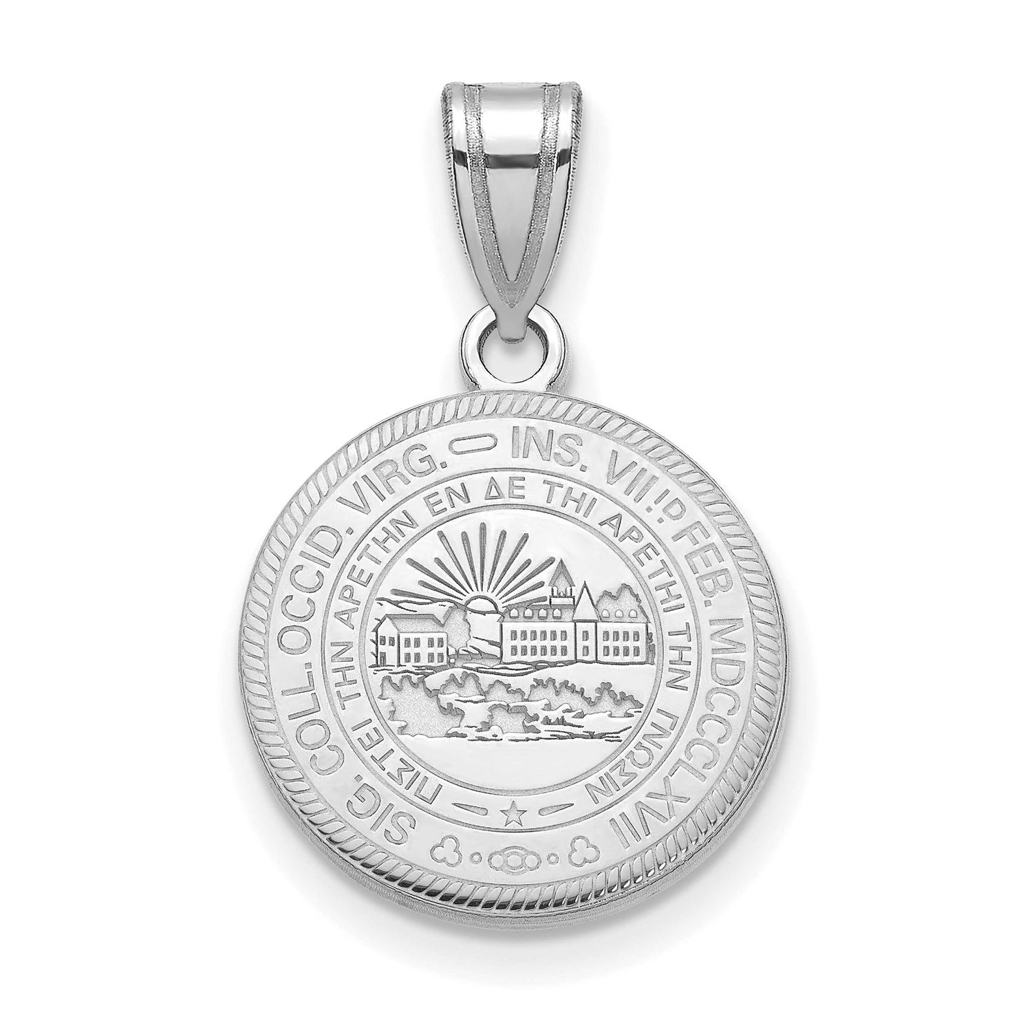 West Virginia University Medium Crest Pendant 14k White Gold 4W049WVU, UPC: 191101779787