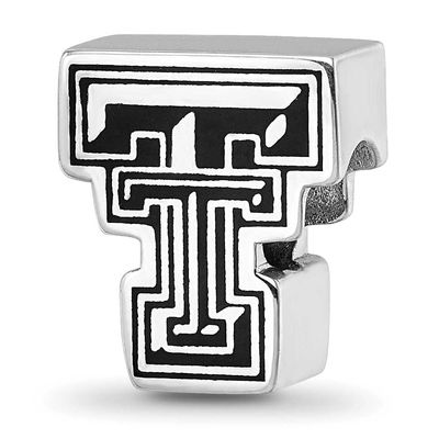 Texas Tech University T-T Enameled Logo Bead Sterling Silver Rhodium-plated SS500TXT, UPC: 81068002…