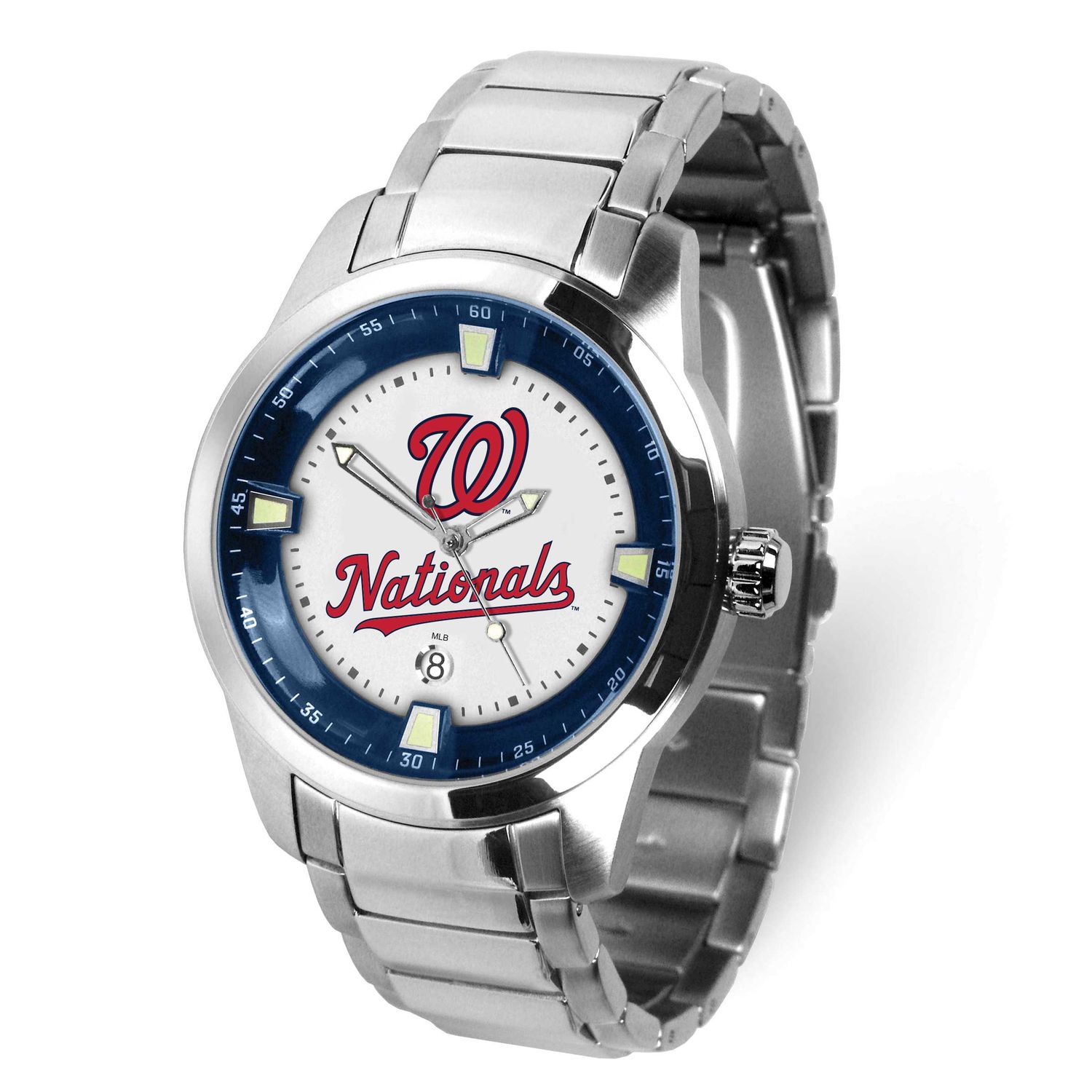 Gametime MLB Washington Nationals Titan Quartz Watch with Date Stainless Steel XWM3607, UPC: 826528…