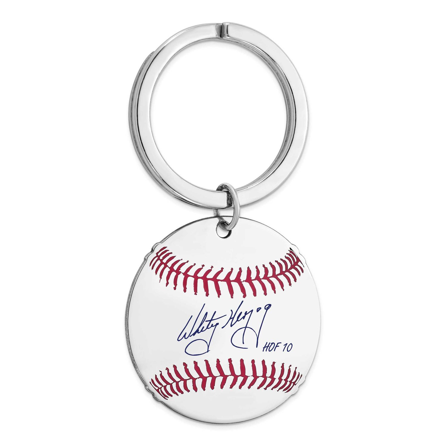 Whitey Herzog Hall of Fame Signature Epoxy Baseball Keychain Sterling Silver SSHF03WH10, UPC: