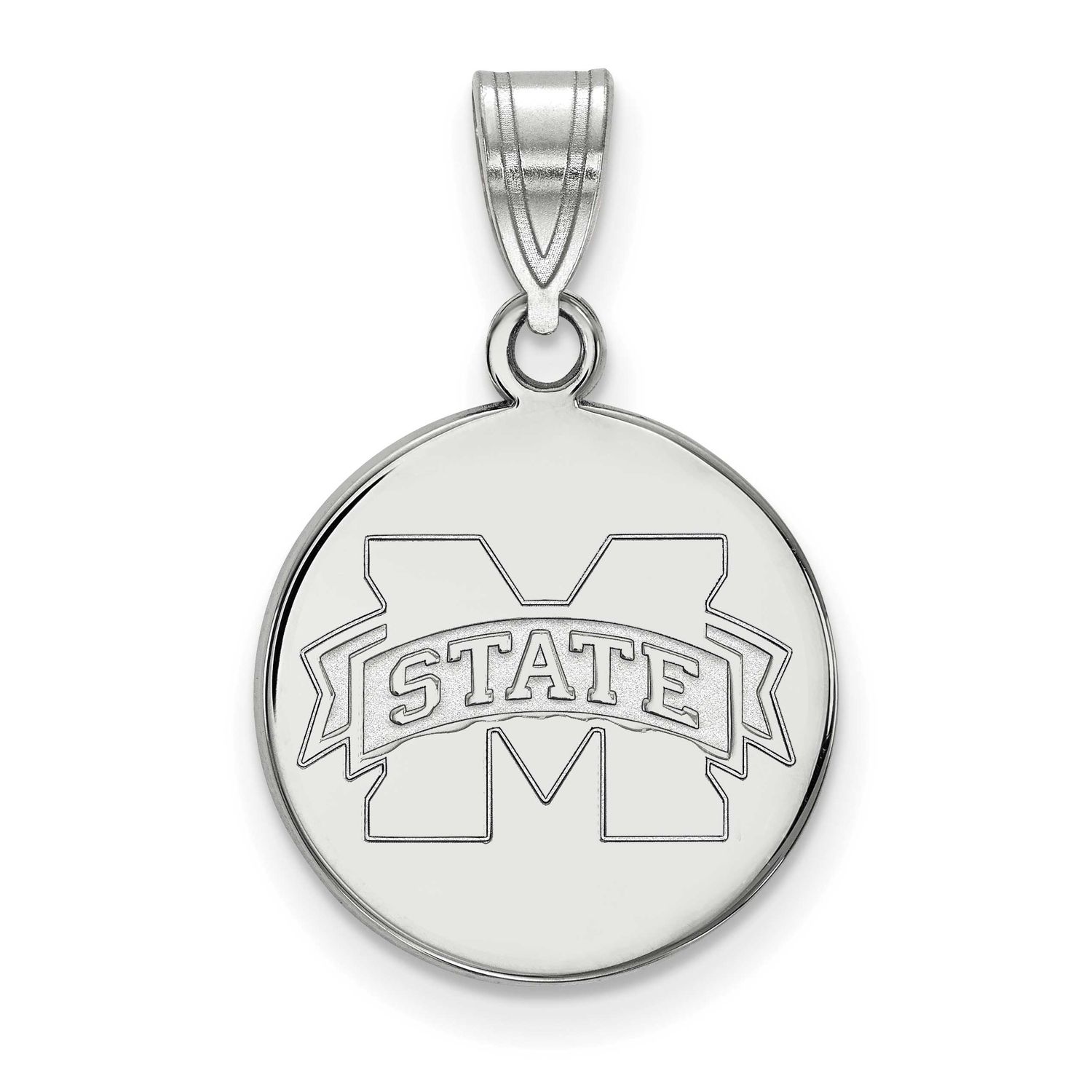 Mississippi State University Medium Disc Pendant 14k White Gold 4W039MSS, UPC: 886774847337
