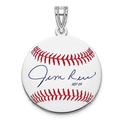 Jim Rice Hall of Fame Signature Small Epoxy Baseball Pendant Sterling Silver SSHF11JR09, UPC: