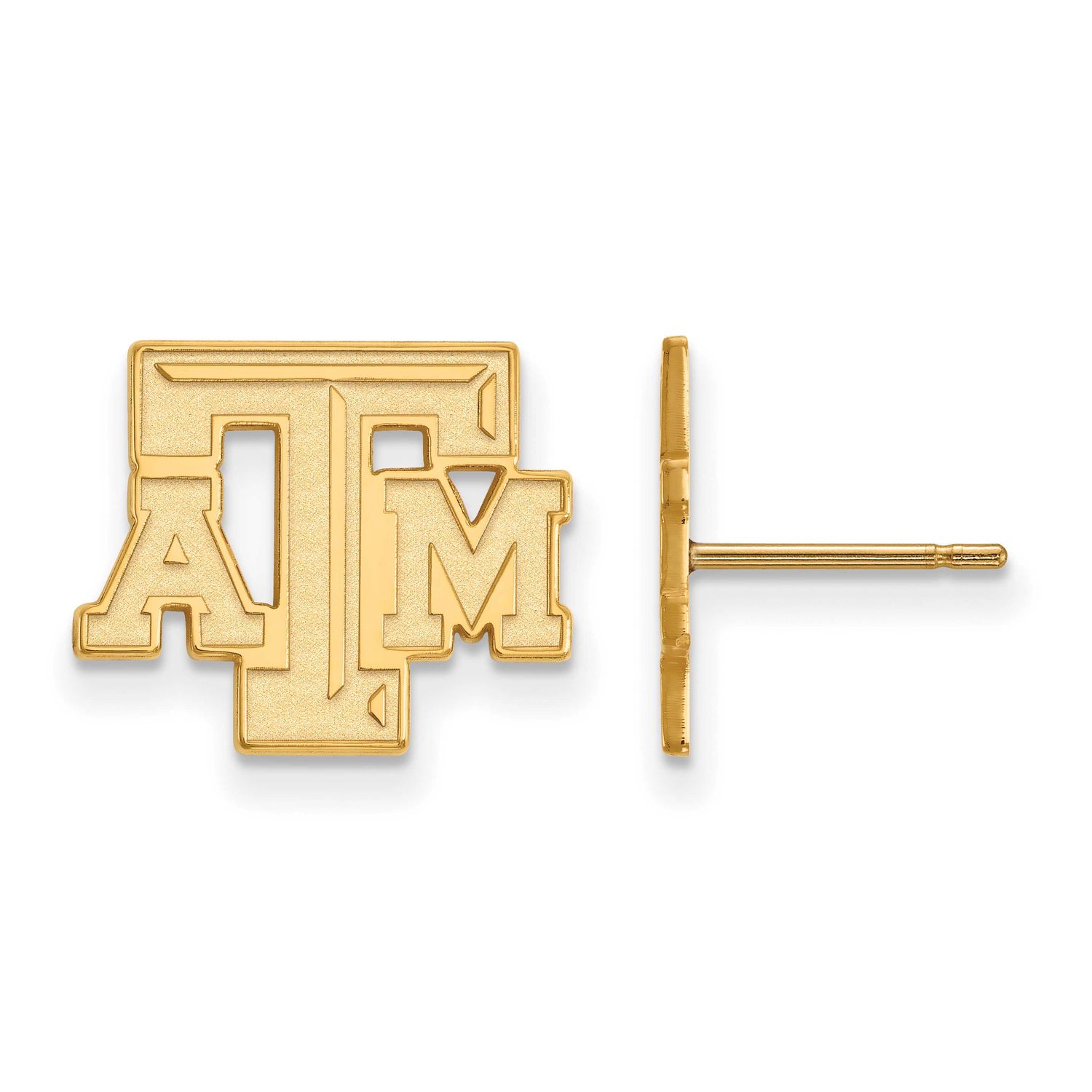 Texas A And M University T-A-M Small Post Earrings 10k Gold 1Y070TAM, UPC: 886774822211