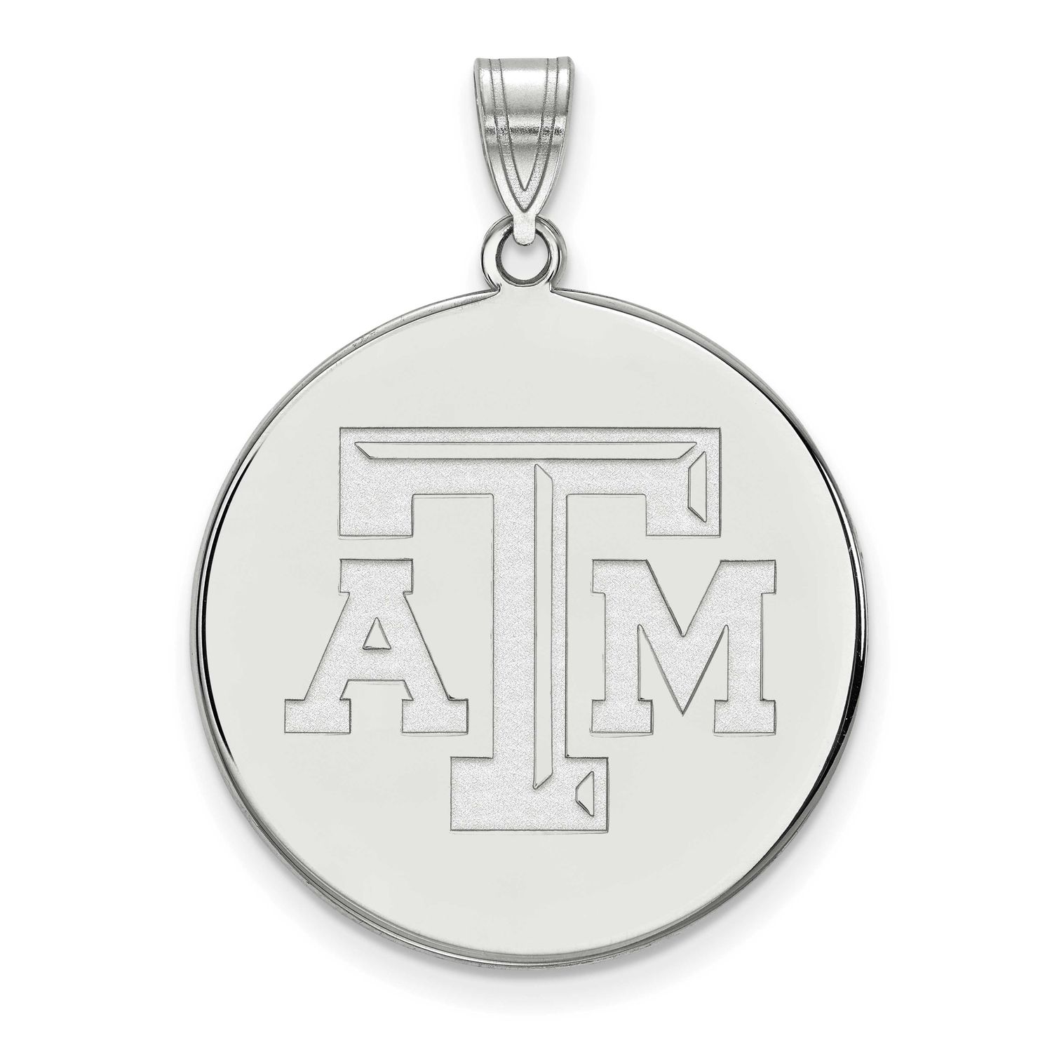 Texas A And M University T-A-M Extra Large Disc Pendant 14k White Gold 4W072TAM, UPC: 886774854182