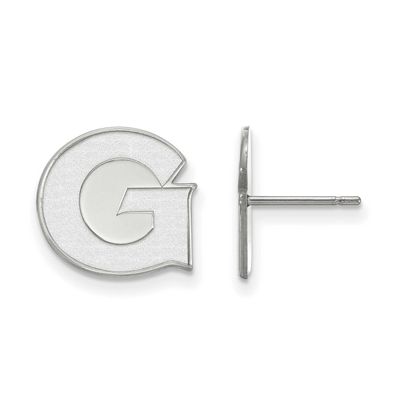 Georgetown University Letter G Small Post Earrings 10k White Gold 1W004GC, UPC: 886774771939