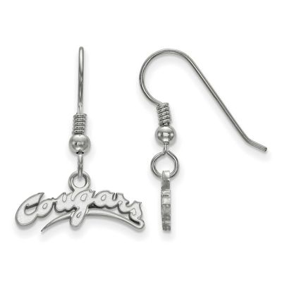 Washington State University Cougars Script Extra Small Dangle Wire Earrings Sterling Silver Rhodium…