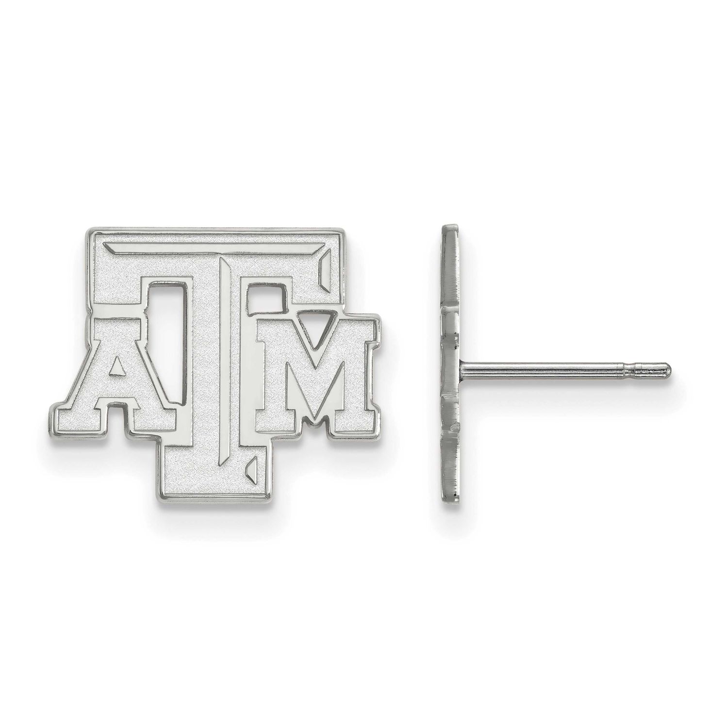 Texas A And M University T-A-M Small Post Earrings 14k White Gold 4W070TAM, UPC: 886774853956