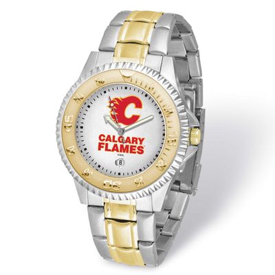 Gametime NHL Calgary Flames Competitor Two-Tone Quartz Watch with Date Stainless Steel XWM3365, UPC…