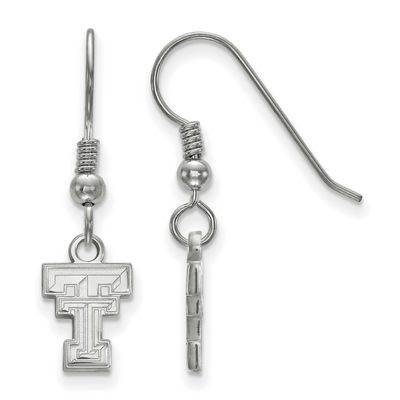 Texas Tech University T-T Extra Small Dangle Wire Earrings Sterling Silver Rhodium-plated SS006TXT,…