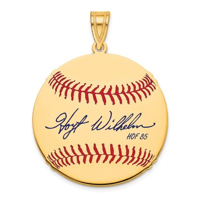 Hoyt Wilhelm Hall of Fame Signature Medium Epoxy Baseball Pendant 14k Gold 4YHF10HW85, UPC: