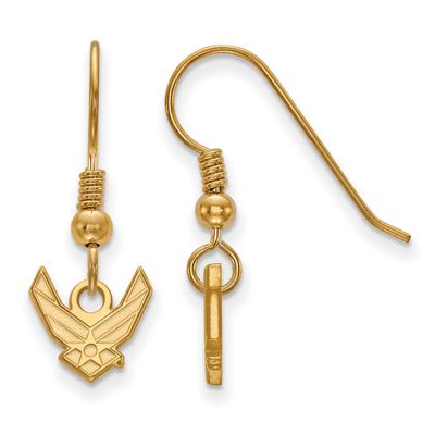U.S. Air Force Extra Small Dangle Wire Earrings Gold-plated Sterling Silver GP006USAF, UPC: 1911012…