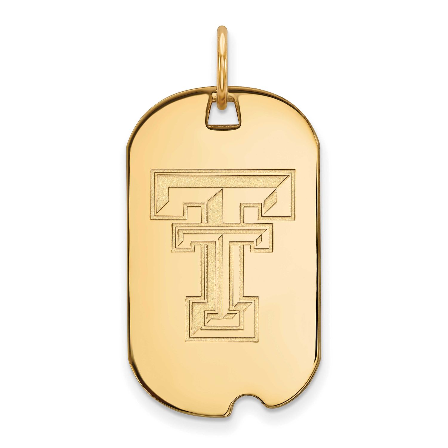 Texas Tech University T-T Small Dog Tag Pendant 10k Gold 1Y027TXT, UPC: 886774814087