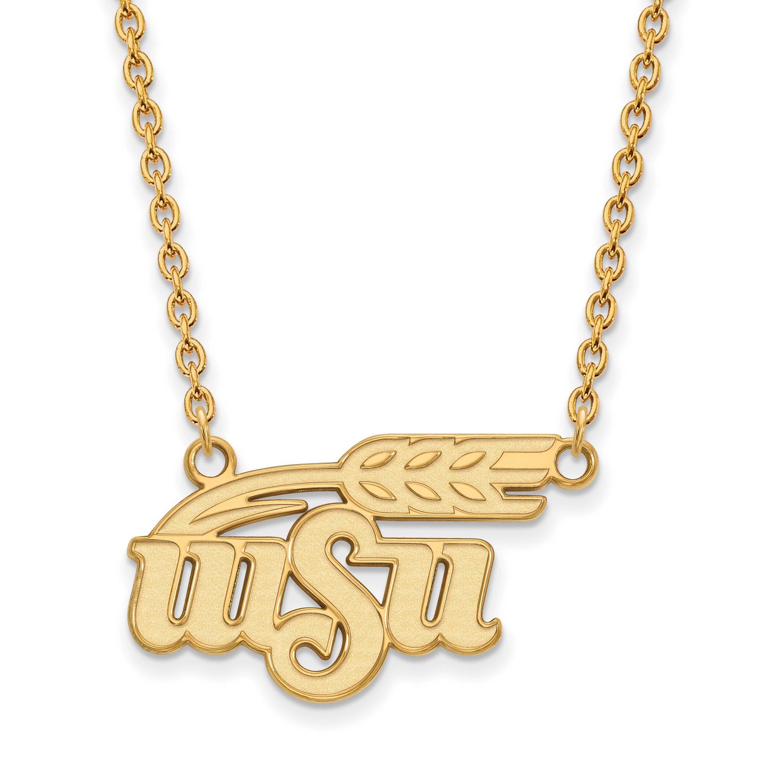 Wichita State University W-S-U Large Pendant 18 Inch Necklace Gold-plated Sterling Silver GP017WST-…