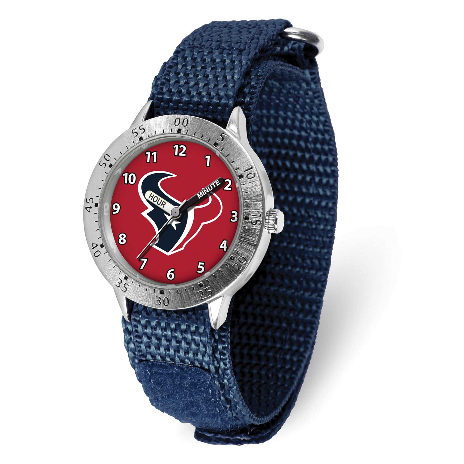 Nfl Houston Texans Youth Tailgater Nylon Strap Quartz Time Teaching Watch Gametime XWM3248, UPC: 82…