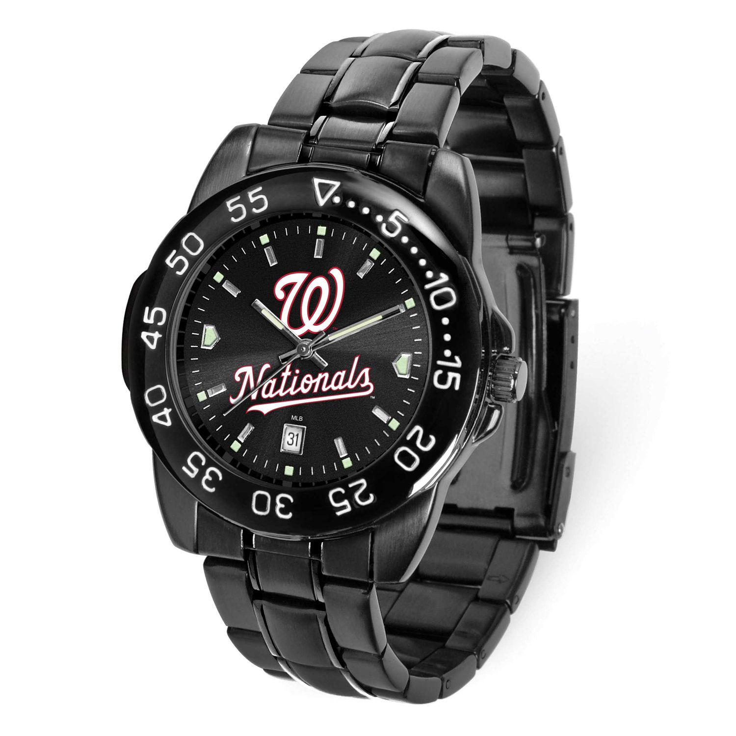 MLB Washington Nationals Fantom Gunmetal Finish Alloy Watch with Date Gametime XWM3421, UPC: 826528…