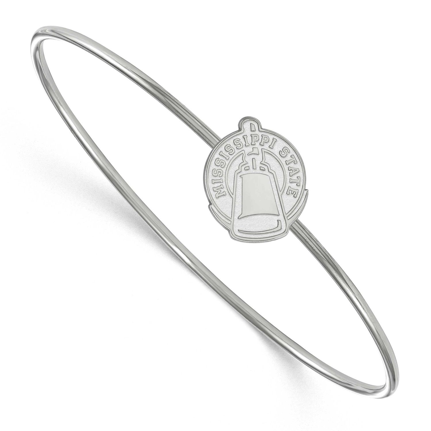 Mississippi State University Bangle Slip On Sterling Silver Rhodium-plated SS055MSS-7, UPC: 8867746…