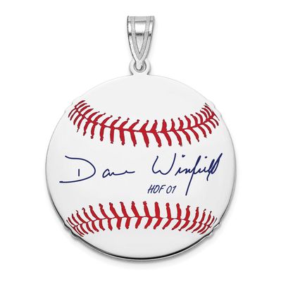 Dave Winfield Hall of Fame Signature Medium Epoxy Baseball Pendant Sterling Silver SSHF10DW01, UPC: