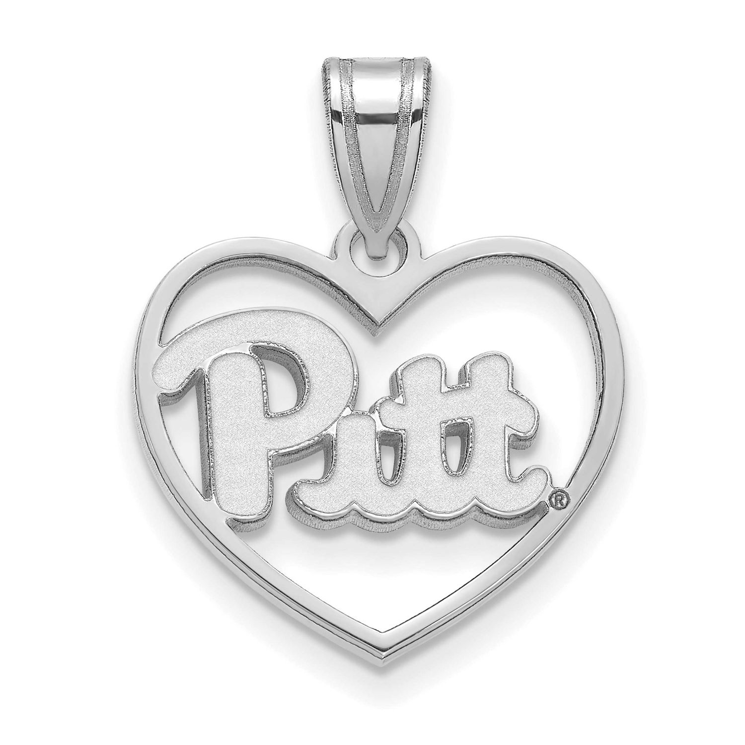 University of Pittsburgh Pendant In Heart Sterling Silver Rhodium-plated SS011UPI, UPC: 886774715018