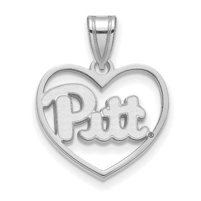 University of Pittsburgh Pendant In Heart Sterling Silver Rhodium-plated SS011UPI, UPC: 886774715018