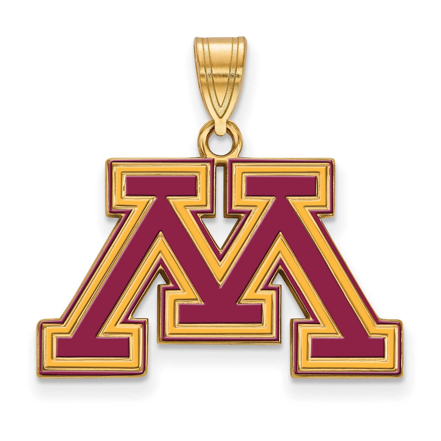 University of Minnesota Letter M Medium Enameled Pendant Gold-plated Sterling Silver GP021UMN, UPC:…