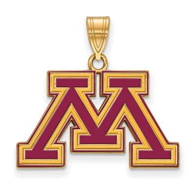 University of Minnesota Letter M Medium Enameled Pendant Gold-plated Sterling Silver GP021UMN, UPC:…