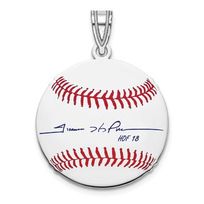 Trevor Hoffman Hall of Fame Signature Small Epoxy Baseball Pendant Sterling Silver SSHF11TH18, UPC: