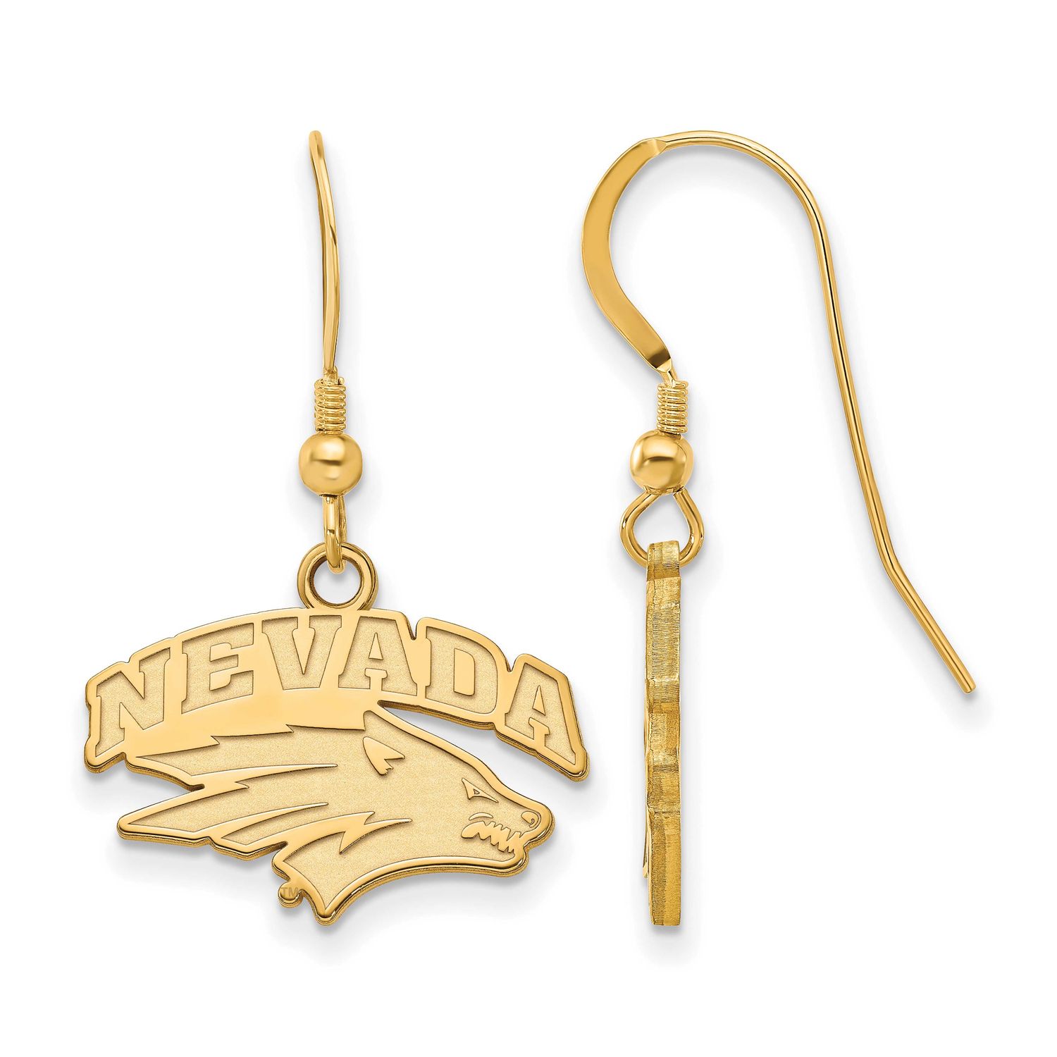 University of Nevada Small Dangle Earrings Gold-plated Sterling Silver GP003UNR, UPC: 886774897080