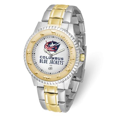 Gametime NHL Columbus Blue Jackets Competitor Two-Tone Quartz Watch with Date Stainless Steel XWM33…