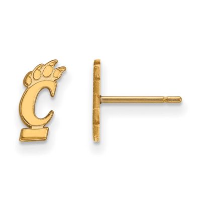 University of Cincinnati Extra Small Post Earrings Gold-plated Sterling Silver GP007UC, UPC: 886774…