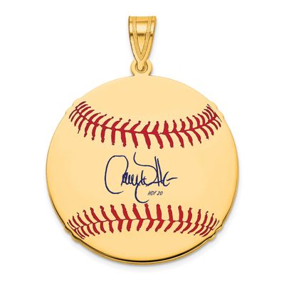 Larry Walker Hall of Fame Signature Medium Epoxy Baseball Pendant Gold-plated Sterling Silver GPHF1…