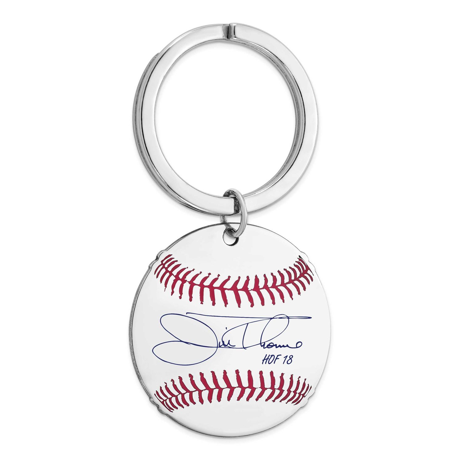 Jim Thome Hall of Fame Signature Epoxy Baseball Keychain Sterling Silver SSHF03JT18, UPC:
