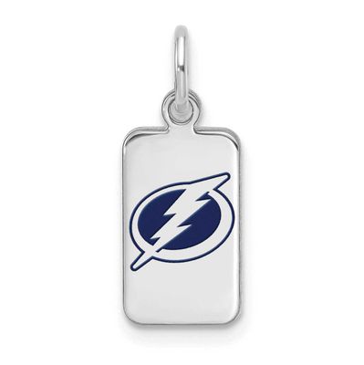 NHL Tampa Bay Lightning Enamel Tag Pendant Sterling Silver Rhodium-plated SS126LIG, UPC: 1969041844…