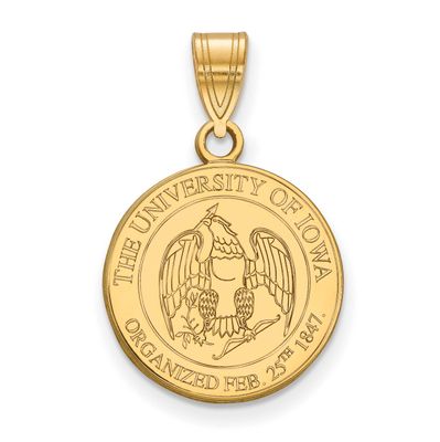 University of Iowa Medium Crest Pendant 14k Gold 4Y078UIA, UPC: 191101120961