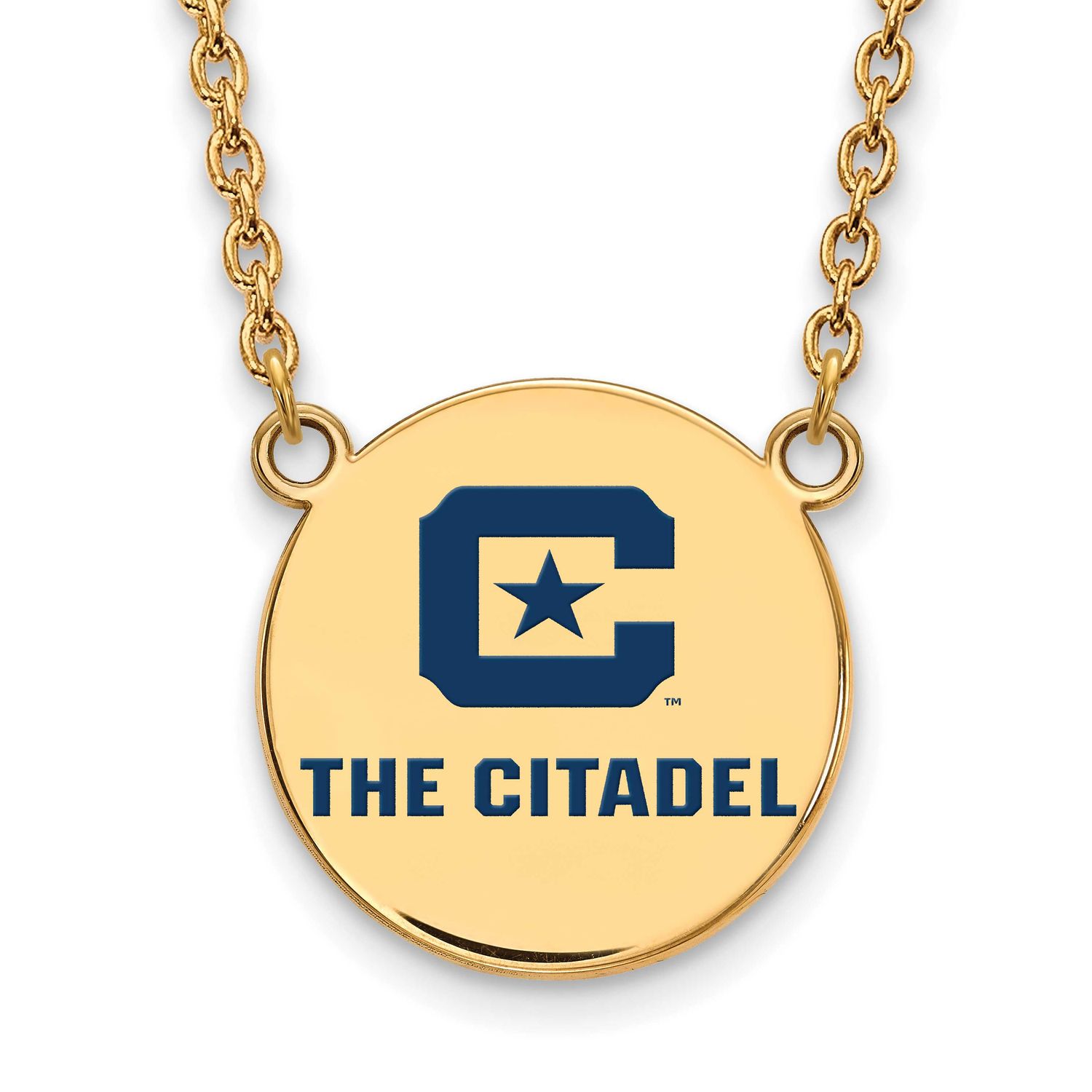 The Citadel Large Enamel Pendant with Necklace Gold-plated Sterling Silver GP040TCI-18, UPC: 886774…