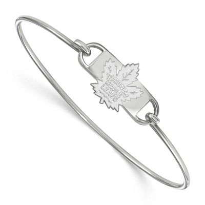 NHL Toronto Maple Leafs Small Center 7 Inch Wire Bangle Sterling Silver Rhodium-plated SS014MLE-7, …