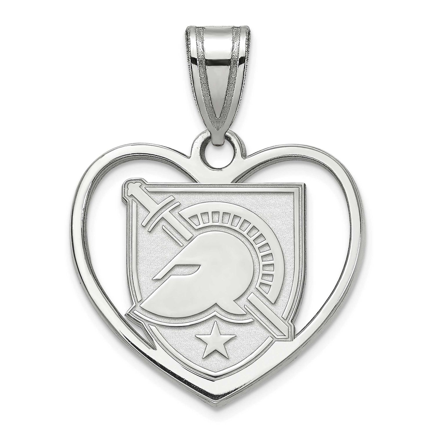 U.S. Military Academy Letter A Heart Pendant Sterling Silver Rhodium-plated SS013USMA, UPC: 8867747…