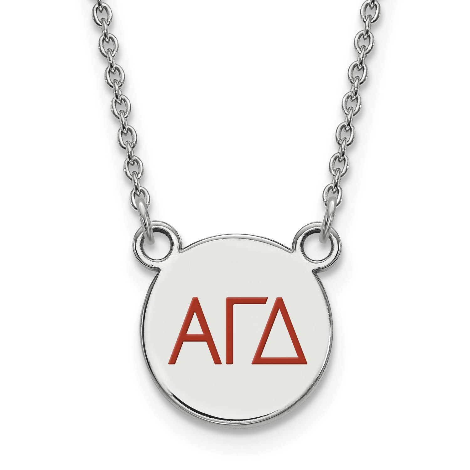 Alpha Gamma Delta Extra Small Enl Pend with Necklace Sterling Silver Rhodium-plated SS027AGD-18, UP…