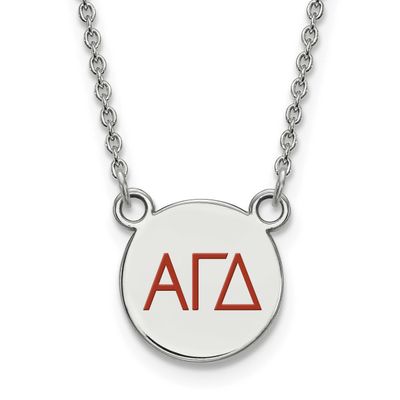 Alpha Gamma Delta Extra Small Enl Pend with Necklace Sterling Silver Rhodium-plated SS027AGD-18, UP…