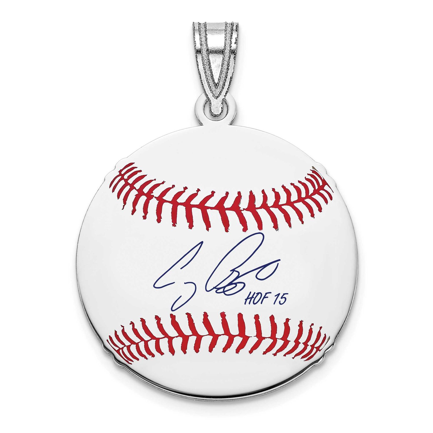 Craig Biggio Hall of Fame Signature Small Epoxy Baseball Pendant Sterling Silver SSHF11CB15, UPC: