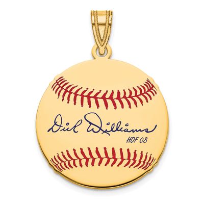 Dick Williams Hall of Fame Signature Small Epoxy Baseball Pendant Gold-plated Sterling Silver GPHF1…