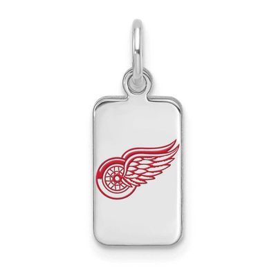 NHL Detroit Red Wings Enamel Tag Pendant Sterling Silver Rhodium-plated SS126RWI, UPC: 196904184639