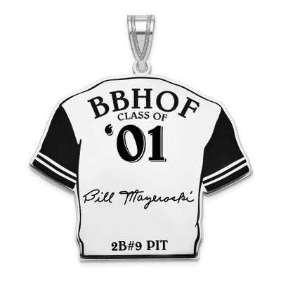 Bill Mazeroski Hall of Fame Signature Epoxy Jersey Pendant Sterling Silver SSHF01BM01, UPC: