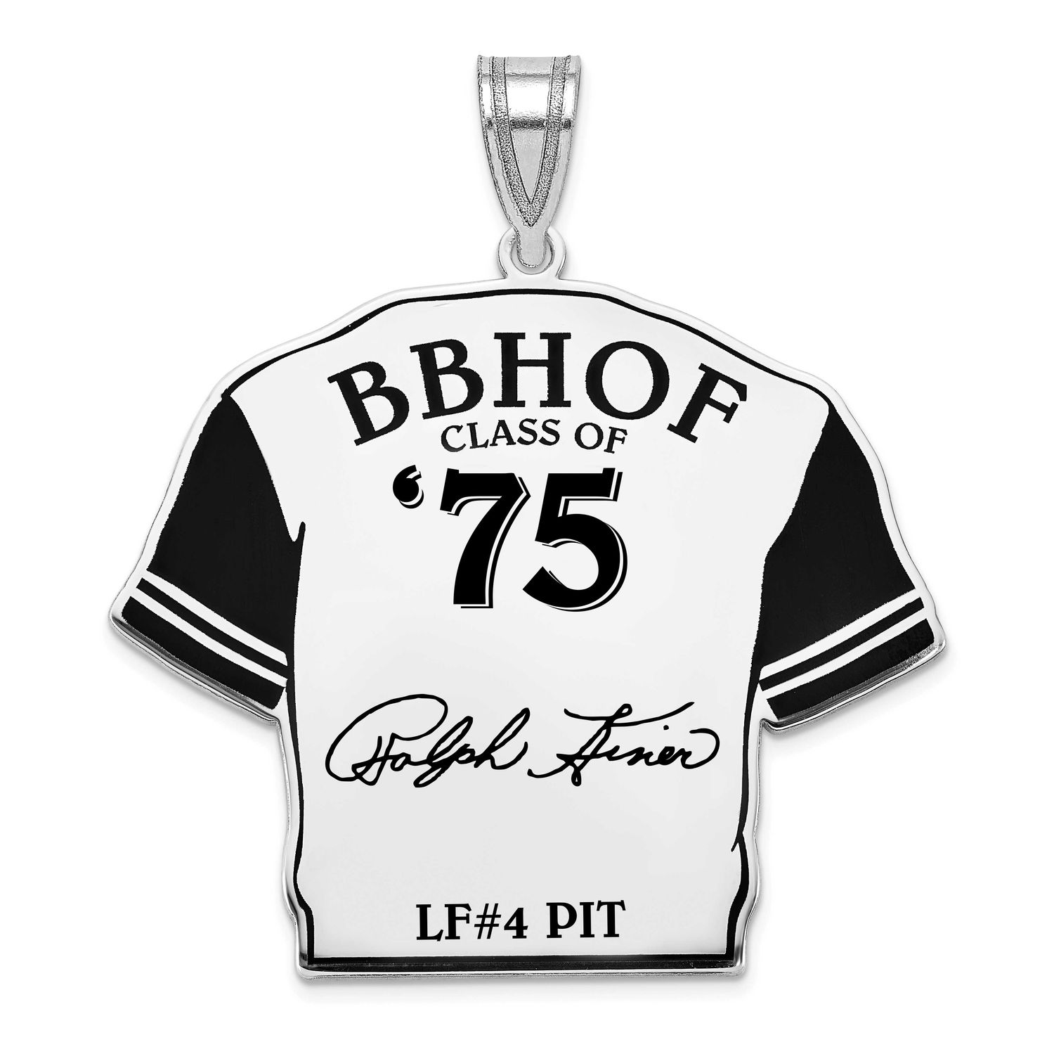 Ralph Kiner Hall of Fame Signature Epoxy Jersey Pendant Sterling Silver SSHF01RK75, UPC: