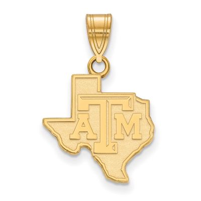 Texas A And M University State Outline Medium Pendant 14k Gold 4Y042TAM, UPC: 886774881355