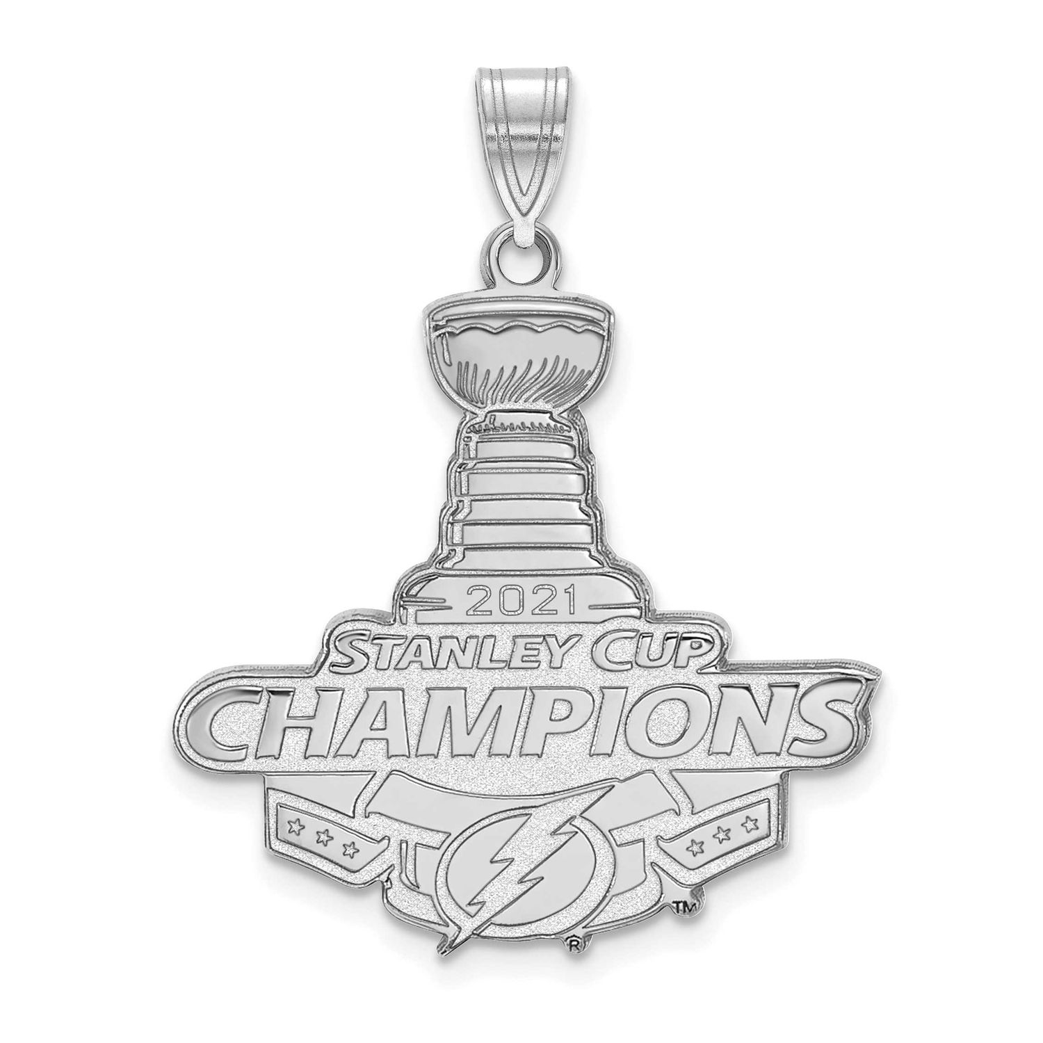 2021 Stanley Cup Champions Tampa Bay Lightning Extra Large Pendant Sterling Silver SS004LIG21, UPC: