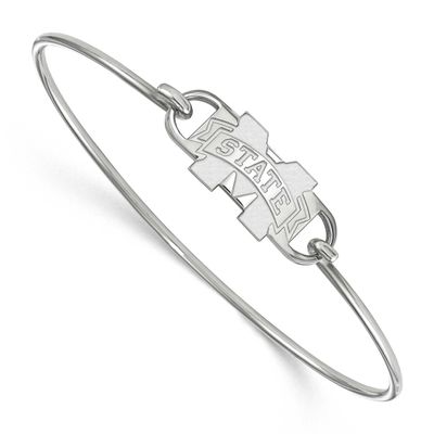Mississippi State University Medium Ctr Wire Bangle Sterling Silver Rhodium-plated SS022MSS-7, UPC:…