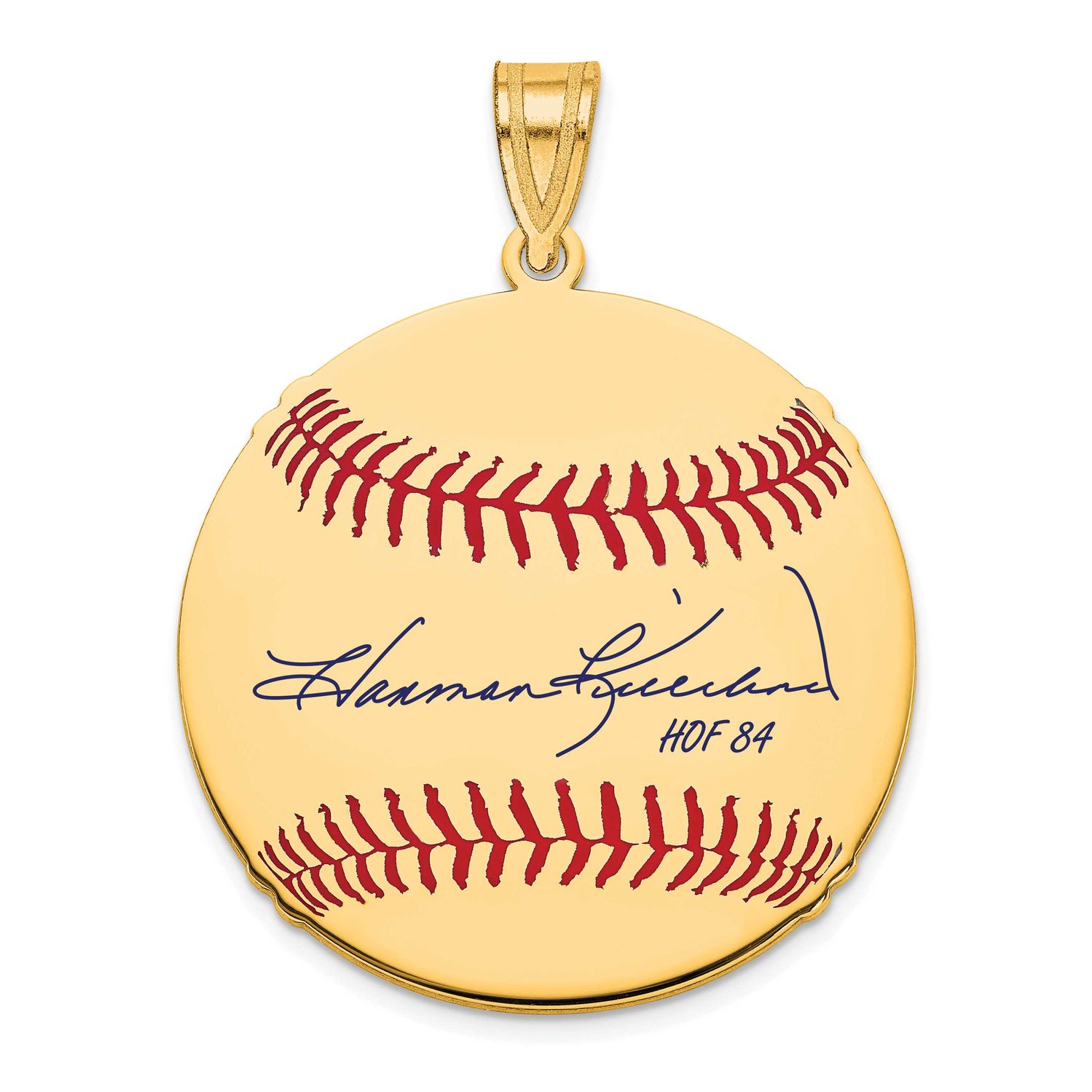 Harmon Killebrew Hall of Fame Signature Medium Epoxy Baseball Pendant Gold-plated Sterling Silver G…