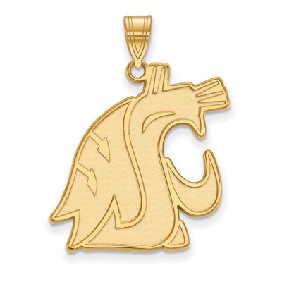 Washington State University Cougar Extra Large Pendant Gold-plated Sterling Silver GP004WAS, UPC: 8…